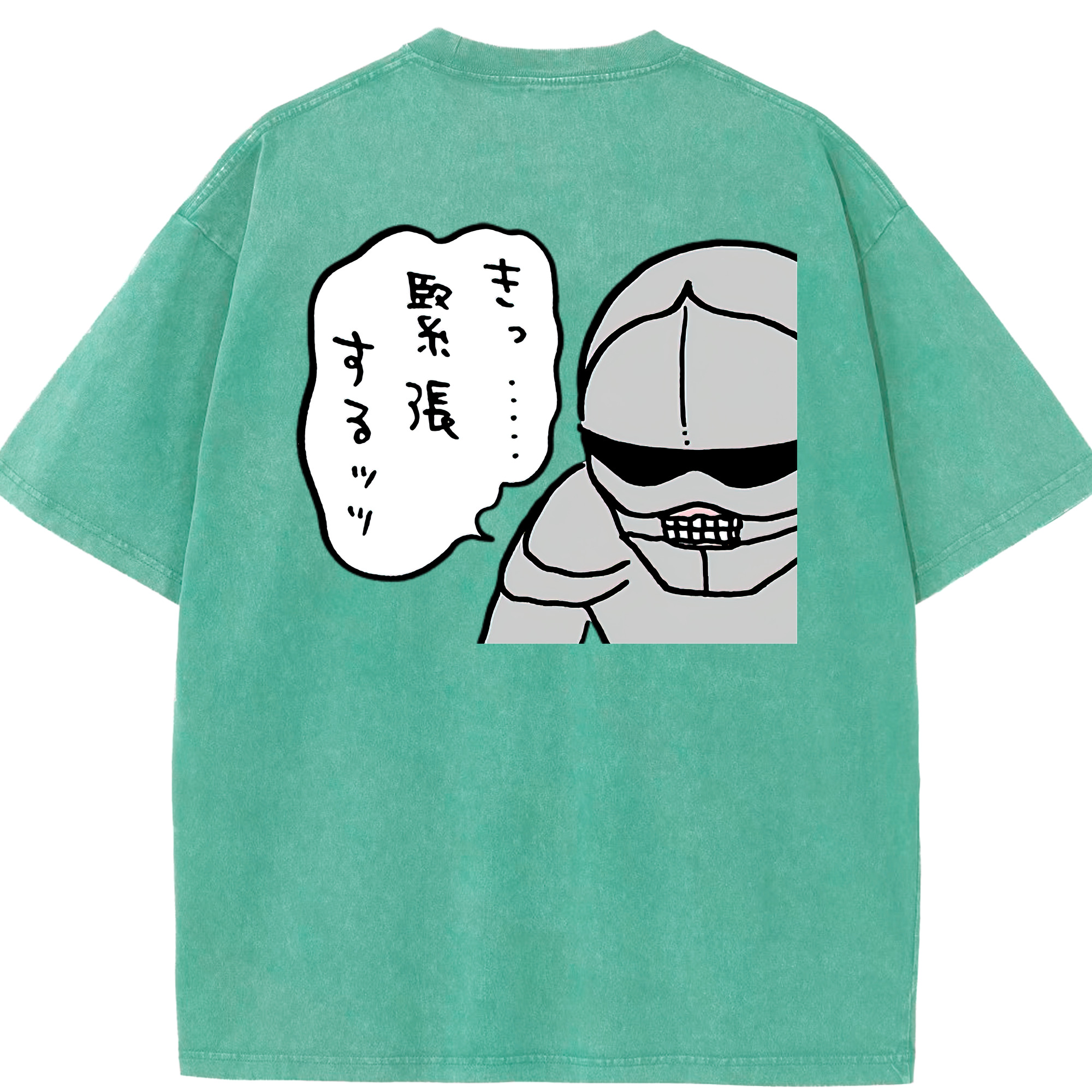 （画像用） ちいかわ 労働の鎧さん Chii-kawa Mr. Armor of Labor 綿100% ヴィンテージ風 半袖Tシャツ（背面プリント）